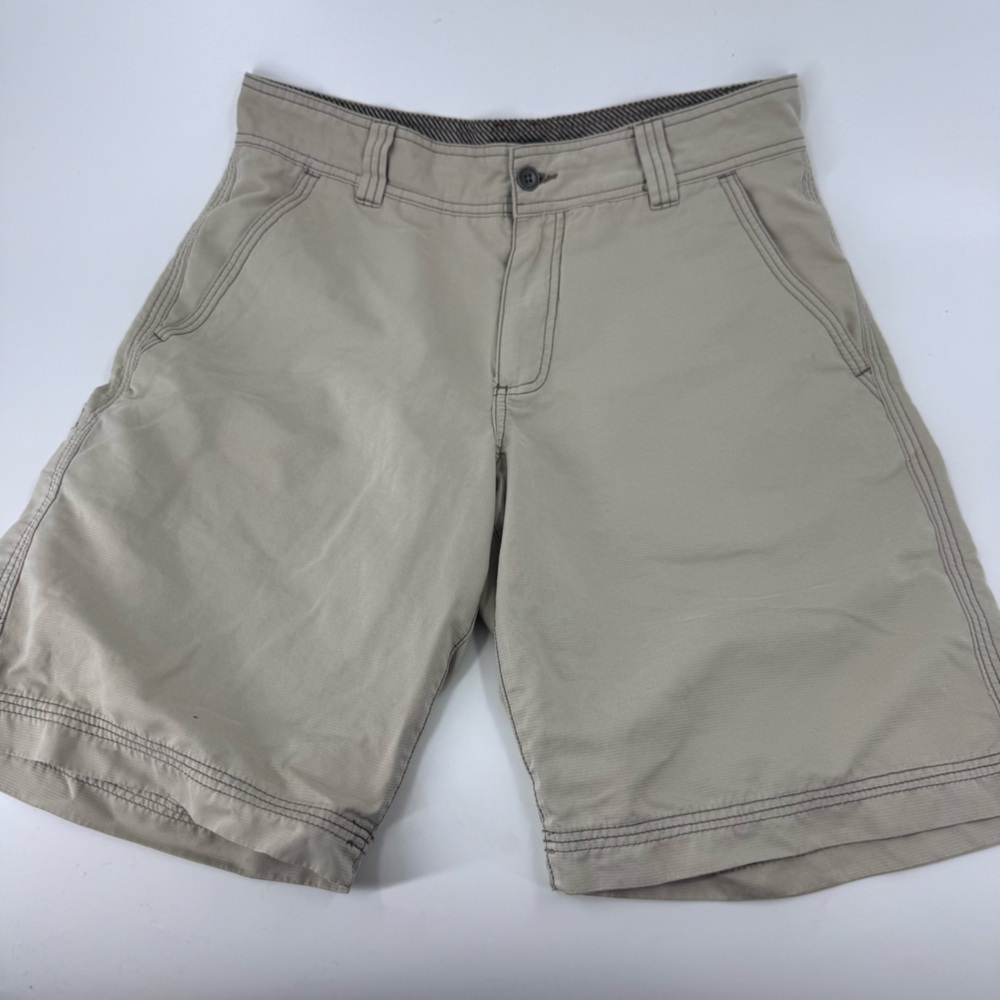 Royal Robbins‎ Cream and Tan Flat Front Shorts